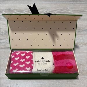 Kate spade Fuzzy Socks Low Cut 3 Pairs with gift box